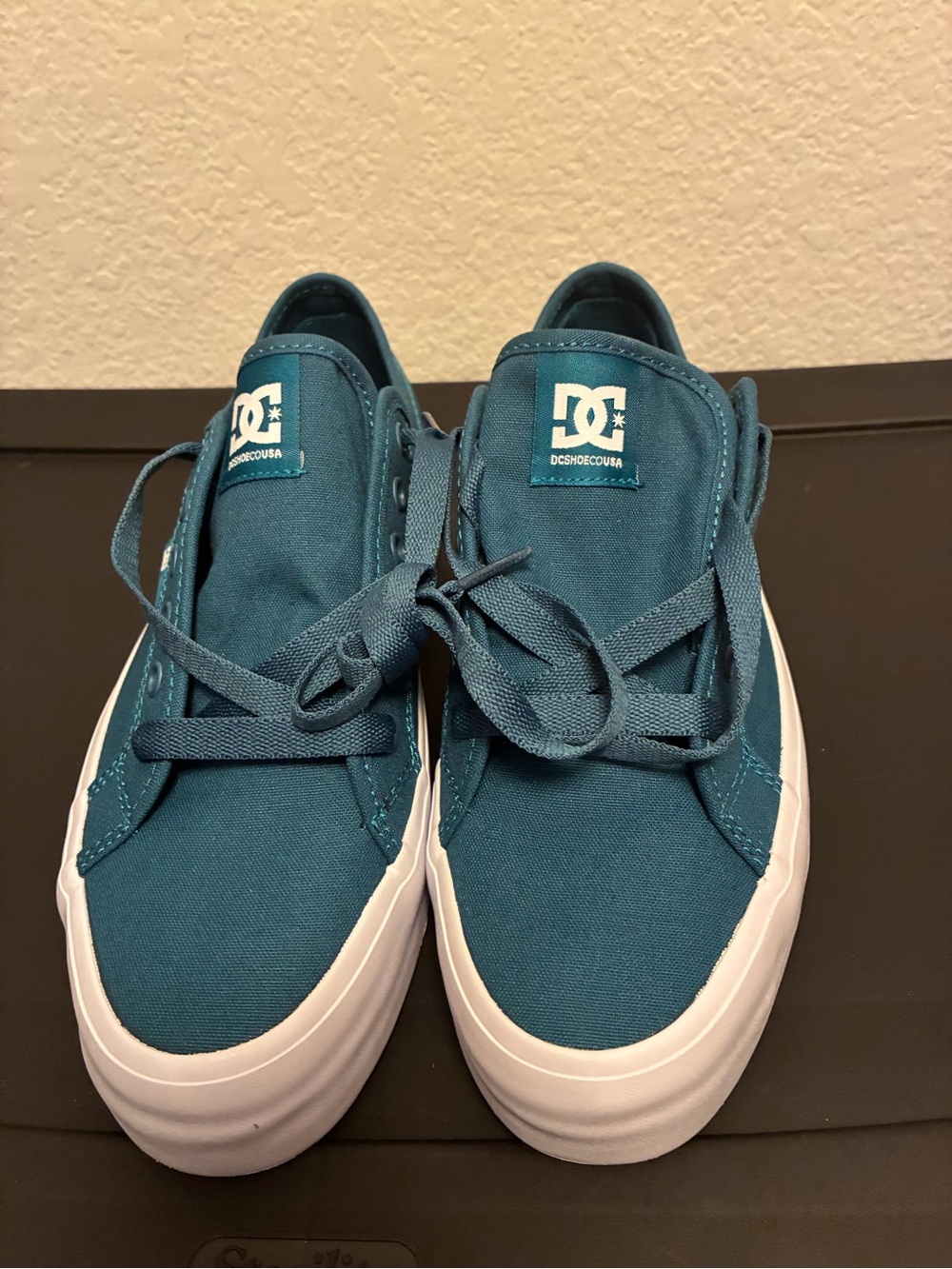DC Women’s platform Teal Canvas Skate Sneakers - Teal/White